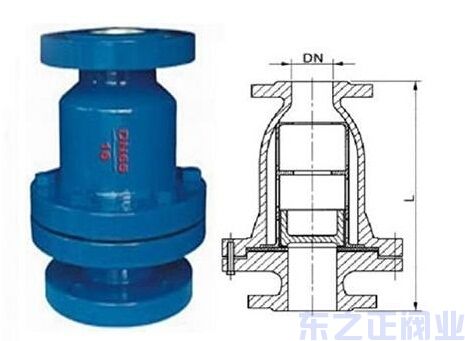 節(jié)能梭式止回閥結(jié)構(gòu)圖 節(jié)能梭式止回閥結(jié)構(gòu)圖