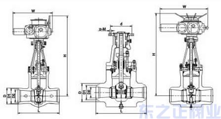 高溫高壓電動電站閘閥結構圖