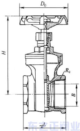 不銹鋼螺紋閘閥結構圖